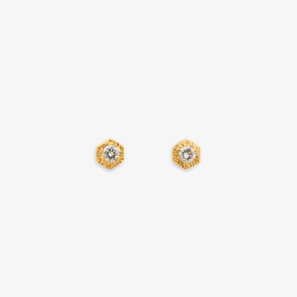 Baby White Diamond Hexagon Studs | Magpie Jewellery