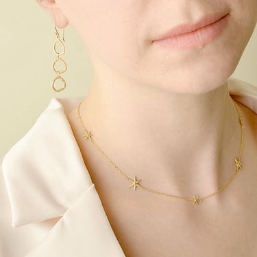 Scattered Star Necklace YG | Magpie Jewellery