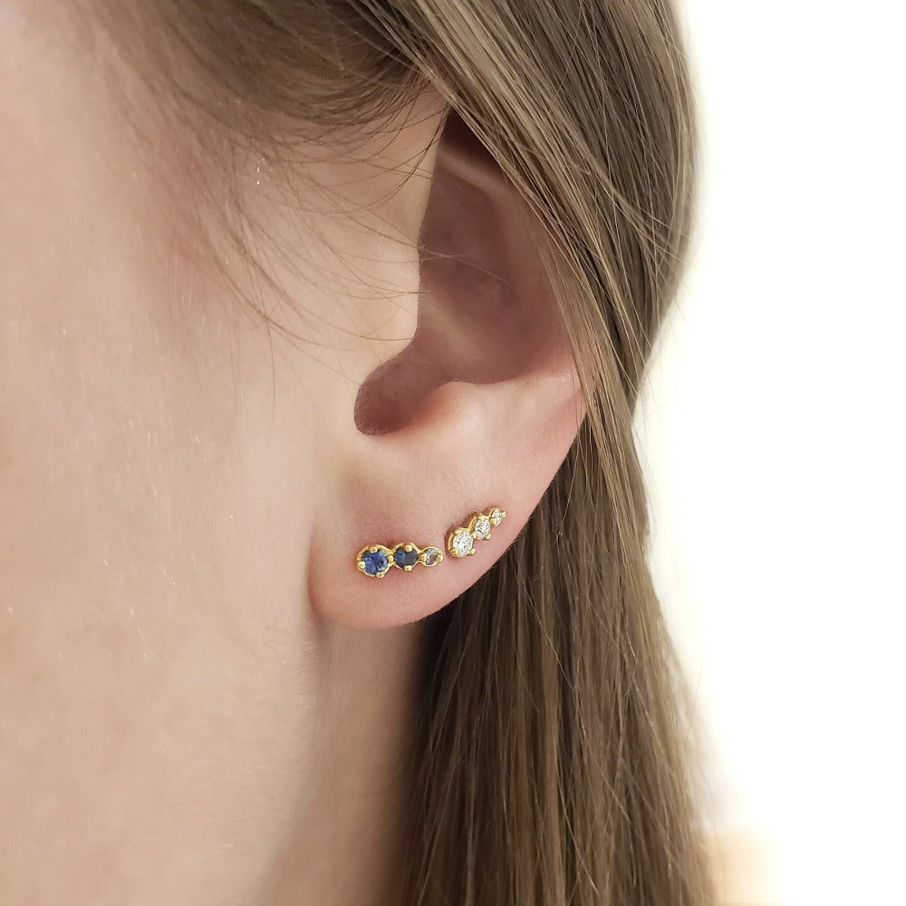 Mini 'Festival' Climber Studs - Magpie Jewellery