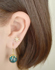 Cage Cap Gemstone Ball Earrings - Magpie Jewellery