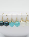 Cage Cap Gemstone Ball Earrings