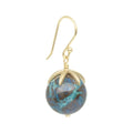 Cage Cap Gemstone Ball Earrings - Chrysocolla