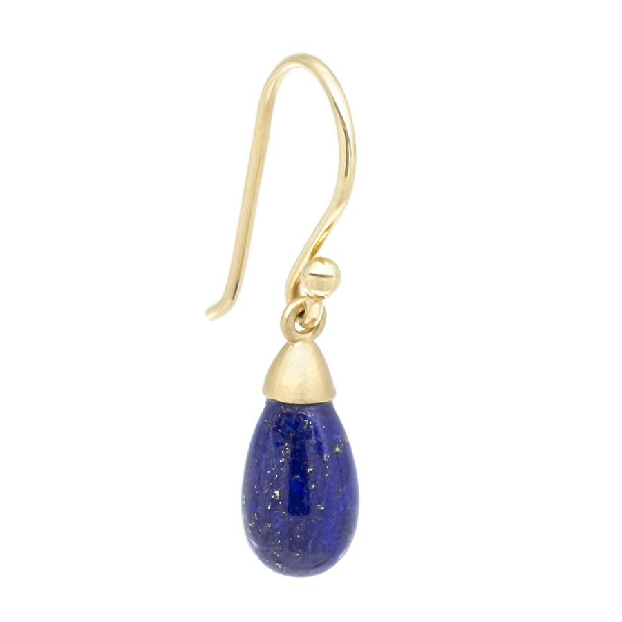 Teardrop Gemstone Drop Earrings - Lapis