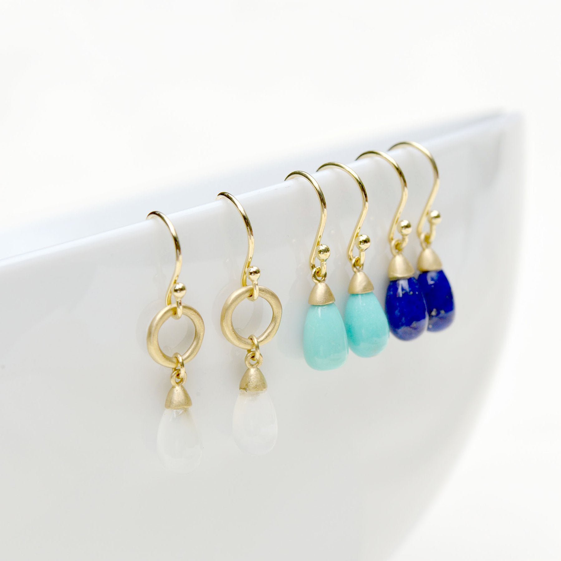 Teardrop Gemstone Drop Earrings - Magpie Jewellery
