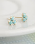 Mini Trillium Gemstone Stud Earrings