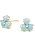 Mini Trillium Gemstone Stud Earrings - Turquoise