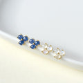 Mini Trillium Gemstone Stud Earrings