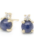 Diamond Duo Earrings - Blue Sapphire