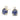 Diamond Duo Earrings - Blue Sapphire