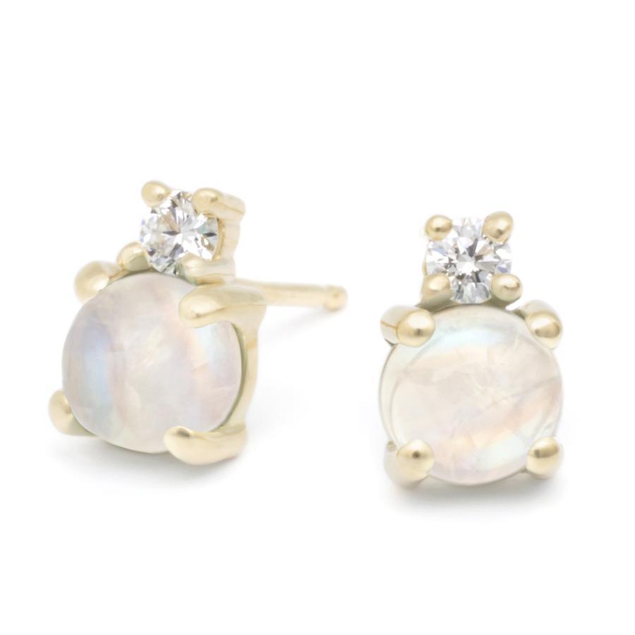 Diamond Duo Earrings - Moonstone