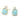 Diamond Duo Earrings - Turquoise