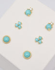 Diamond Duo Earrings - Turquoise