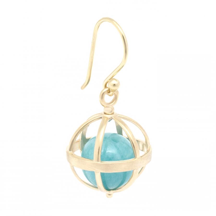 Medium Cage Earring Amazonite | Magpie Jewellery