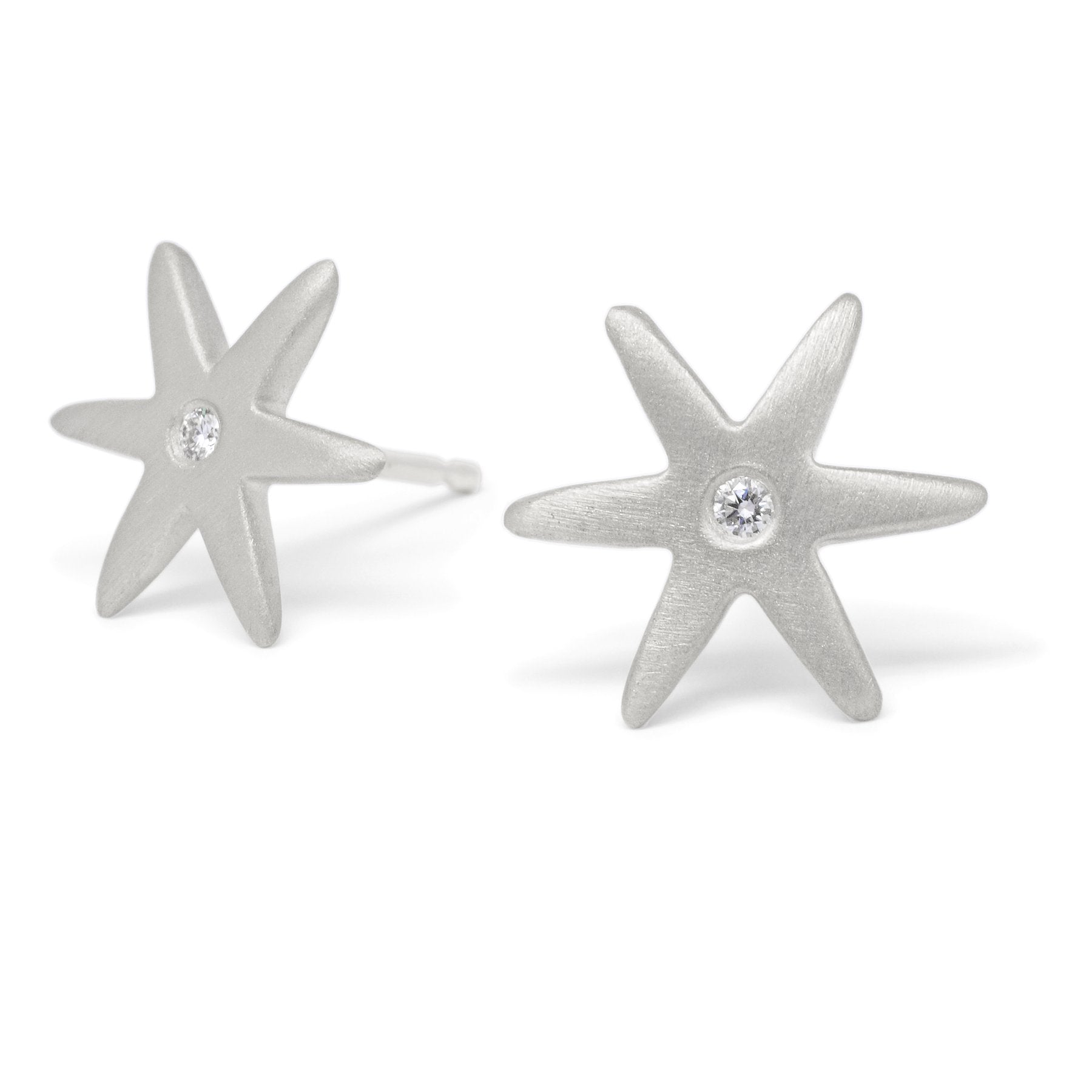 Diamond Center Star Earring - Magpie Jewellery