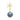 Star Post Earring w/ Gemstone Ball Drop - Chrysocolla