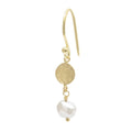 Hammered Disc Earring with Nugget Pearl - Magpie Jewellery