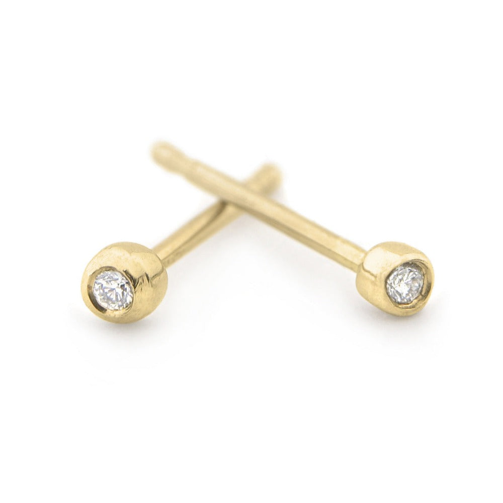 Single Seed Diamond Stud Earrings - Magpie Jewellery
