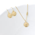 Hammered Disc Necklace YG | Magpie Jewellery