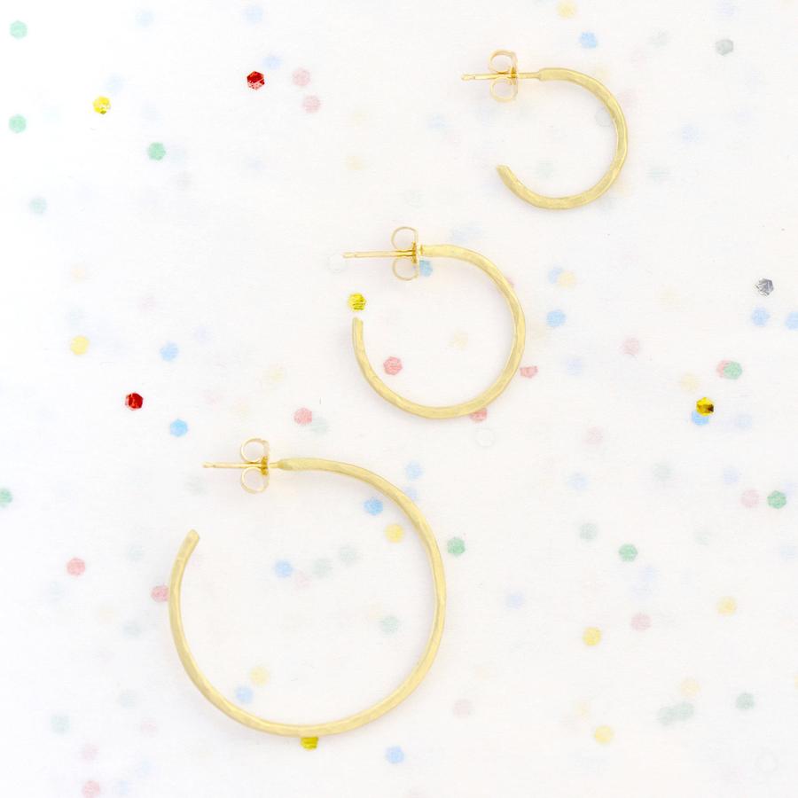 Hammered Open Hoop Earrings | Magpie Jewellery