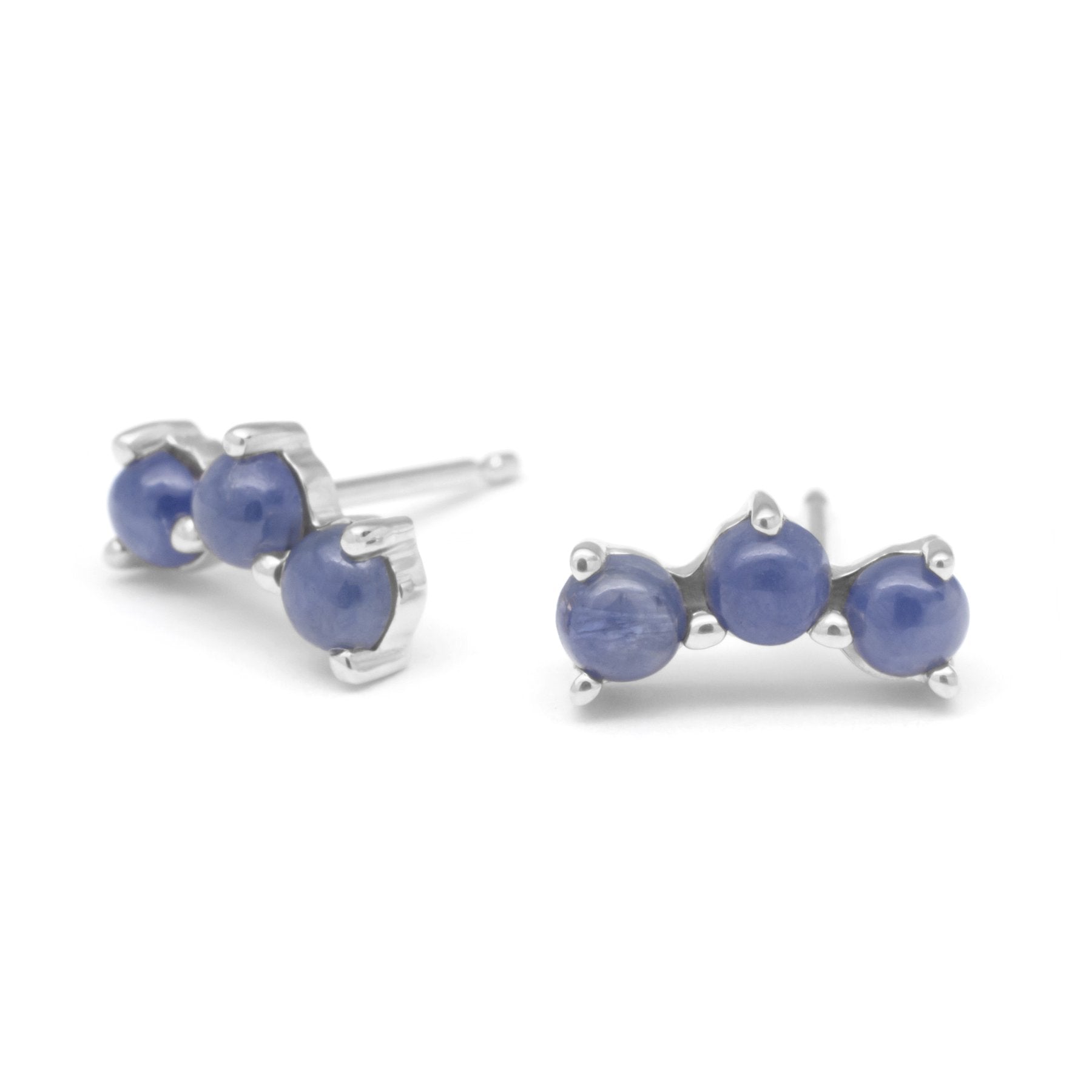 Gemstone Trio Climber Earrings - Magpie Jewellery