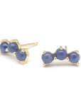 Gemstone Trio Climber Earrings - Blue Sapphire