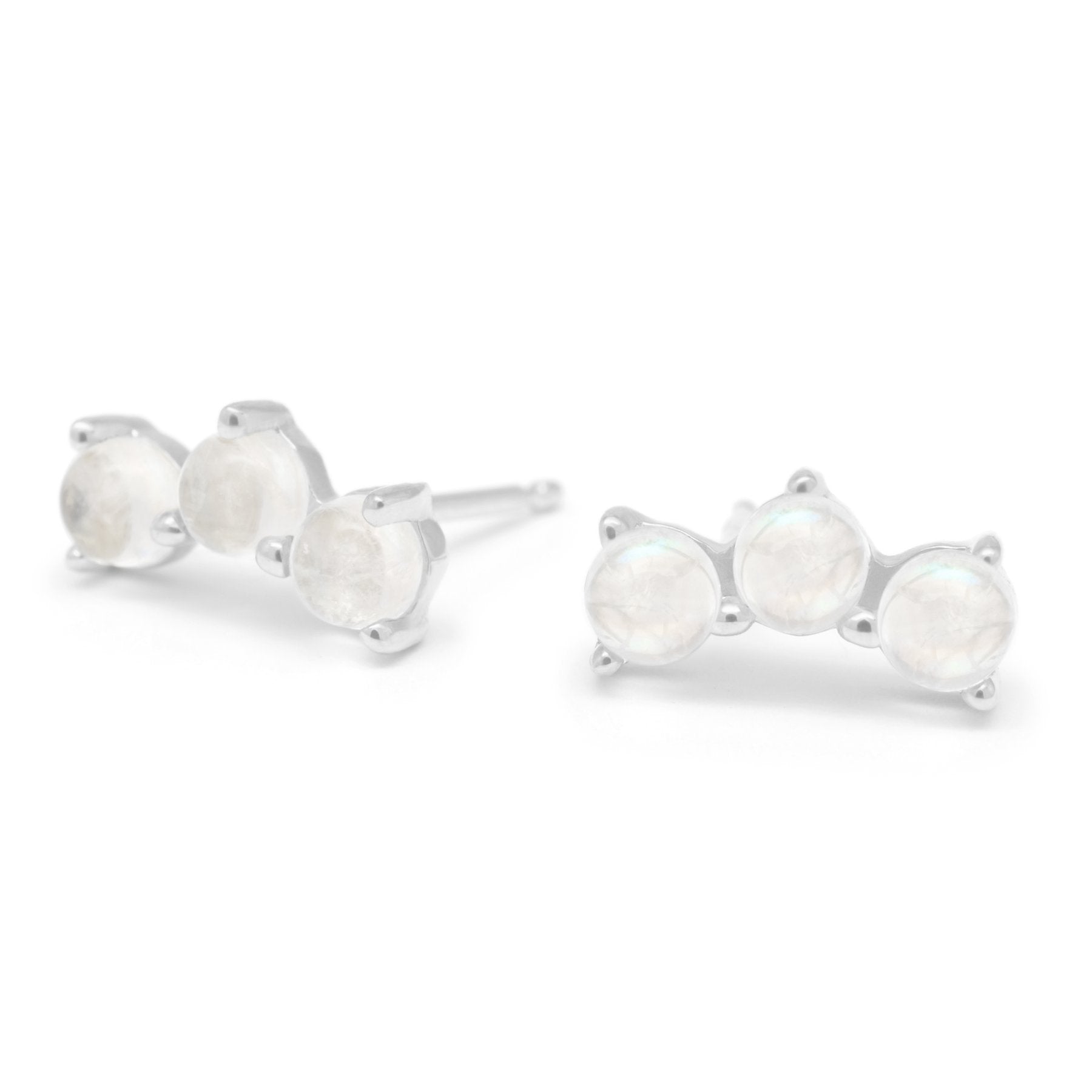 Gemstone Trio Climber Earrings - Magpie Jewellery