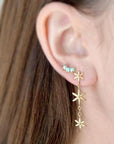 Gemstone Trio Climber Earrings - Magpie Jewellery