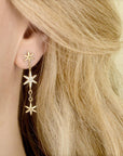 3 Star Diamond Pave Dangler Earring | Magpie Jewellery