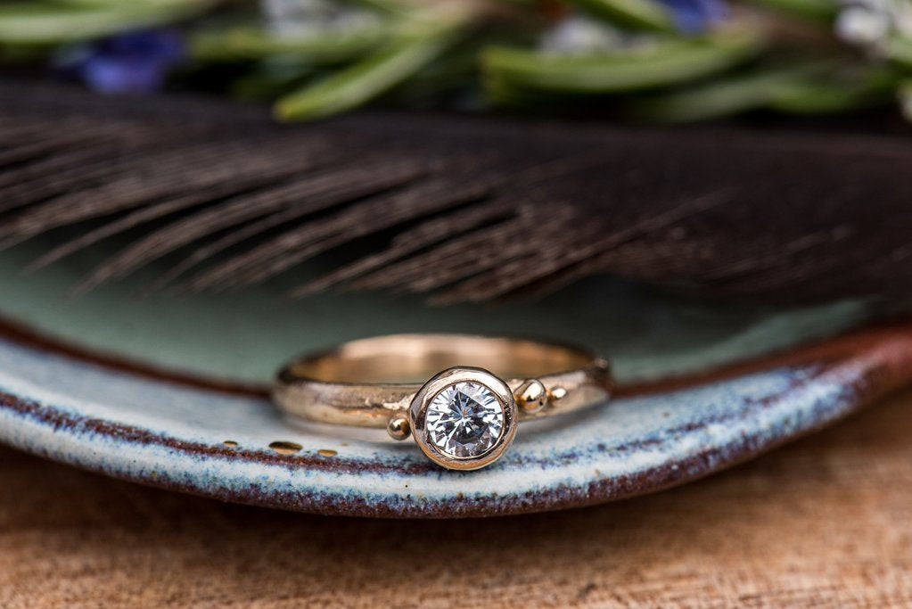 Diamond Coastal Droplet Engagement Ring - Magpie Jewellery