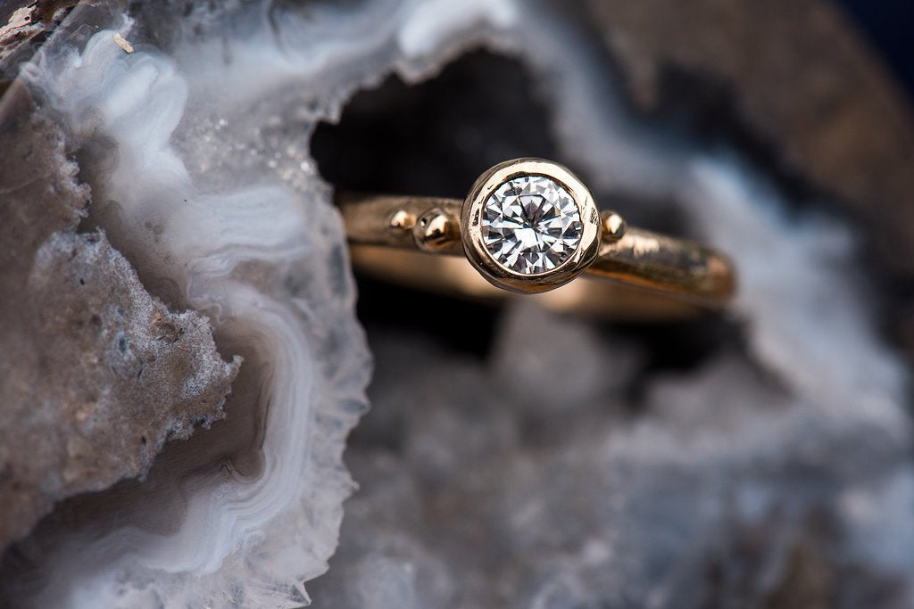 Diamond Coastal Droplet Engagement Ring - Magpie Jewellery