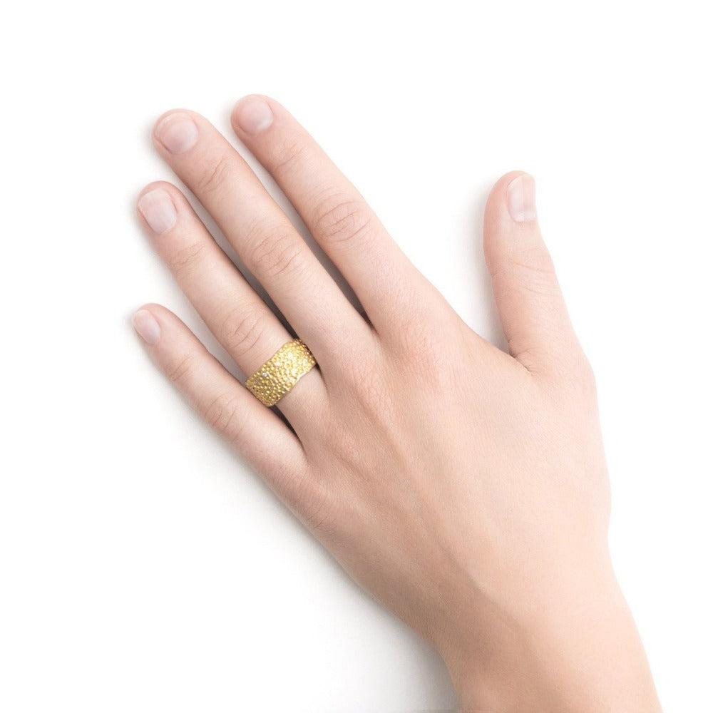 Wide Pock Diamond Band | Magpie Jewellery