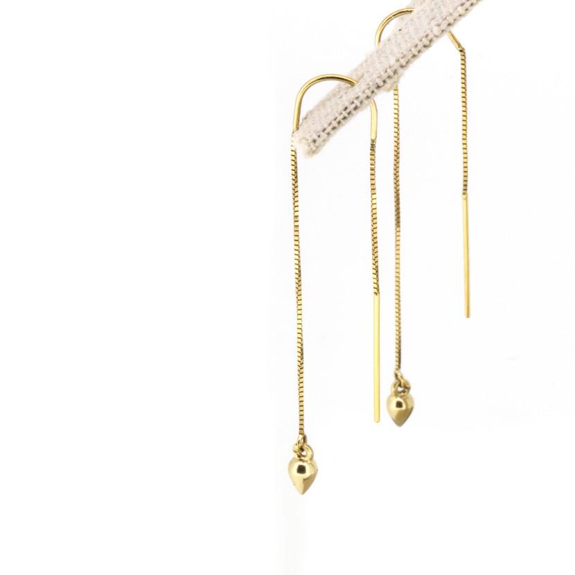 Gold Teardrop Threader Earrings - Magpie Jewellery