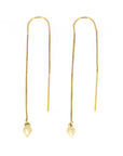 Gold Teardrop Threader Earrings - Magpie Jewellery