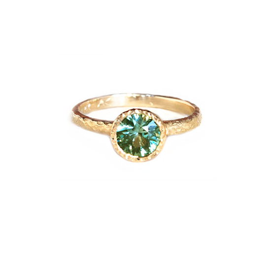 Green Sapphire Seashore Solitaire - Magpie Jewellery