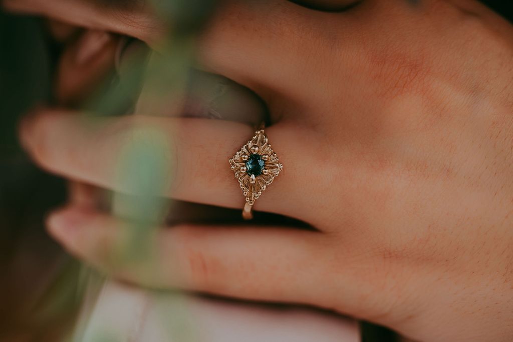 Green Sapphire Celestial Ring - Magpie Jewellery