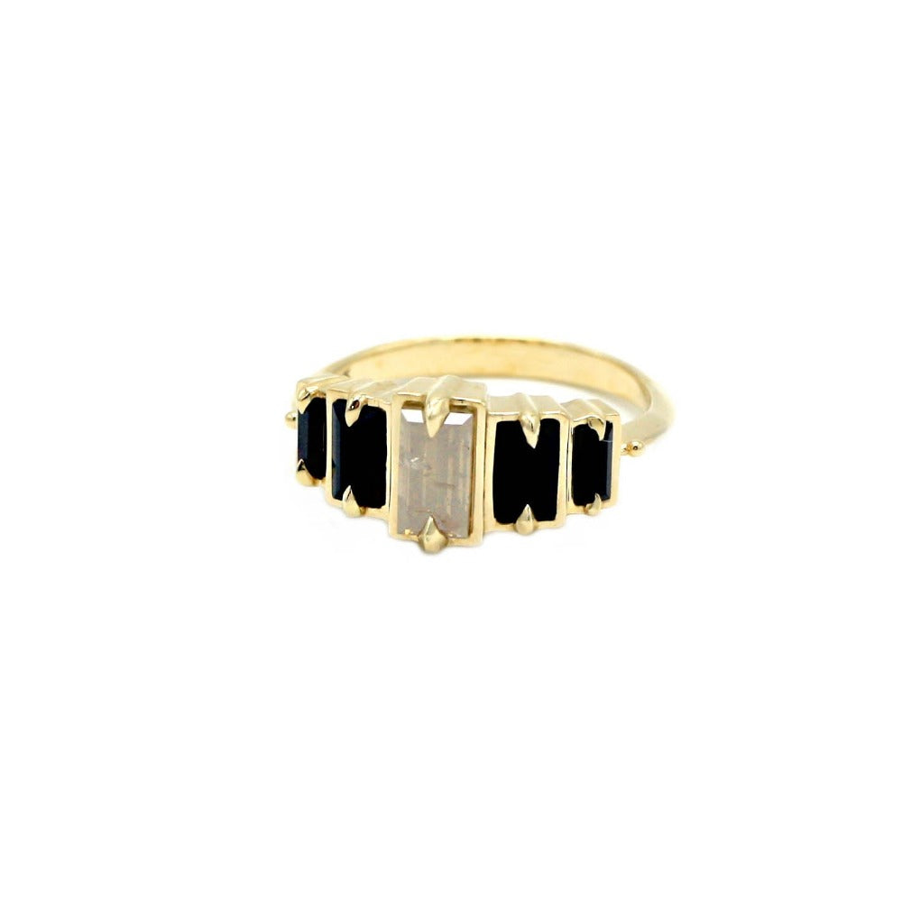 Nox Deco Step Ring - Magpie Jewellery