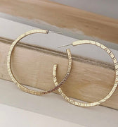 Naveen Double Sided Chiseled Hoop Earrings - Magpie Jewellery