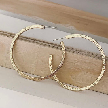 Naveen Double Sided Chiseled Hoop Earrings - Magpie Jewellery