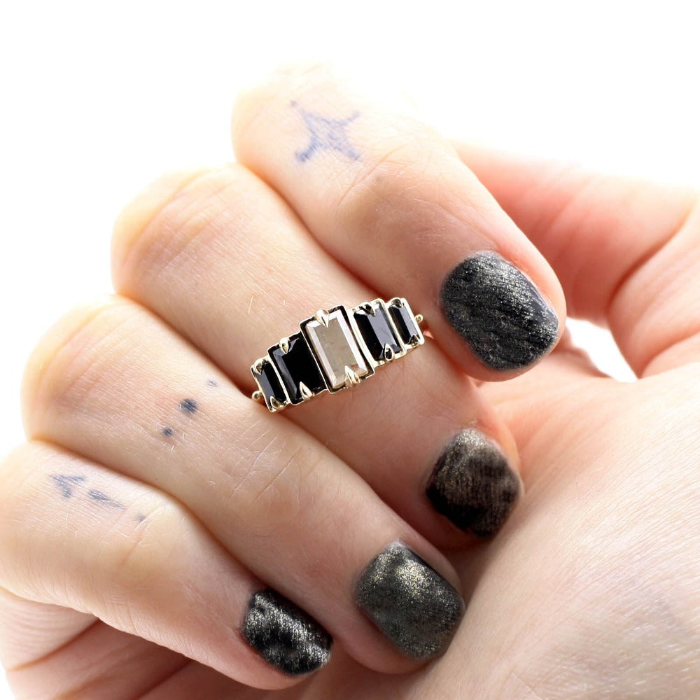 Nox Deco Step Ring - Magpie Jewellery