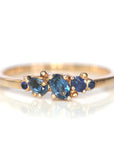 Blue Sapphire Cluster Ring - Magpie Jewellery