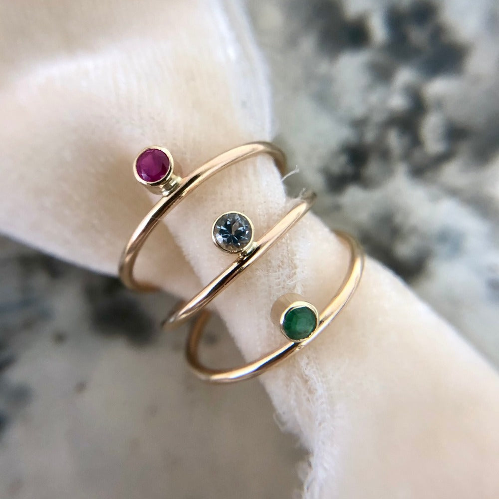 14k Adorn Precious Gemstone Ring - Magpie Jewellery