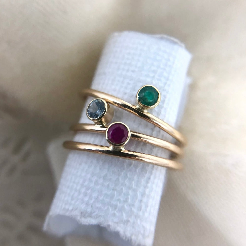14k Adorn Precious Gemstone Ring - Magpie Jewellery