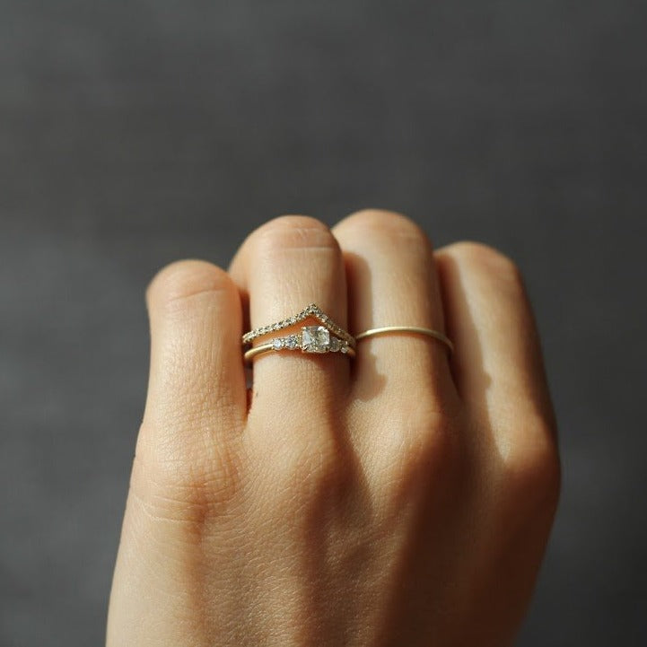Icy Square Certified Canadian .48ct Diamond Engagement 18k Ring | Magpie Jewellery