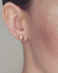 Eucalyptus Mini Studs 14k Gold - Magpie Jewellery