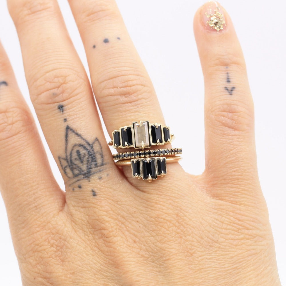 Nox Deco Step Ring - Magpie Jewellery