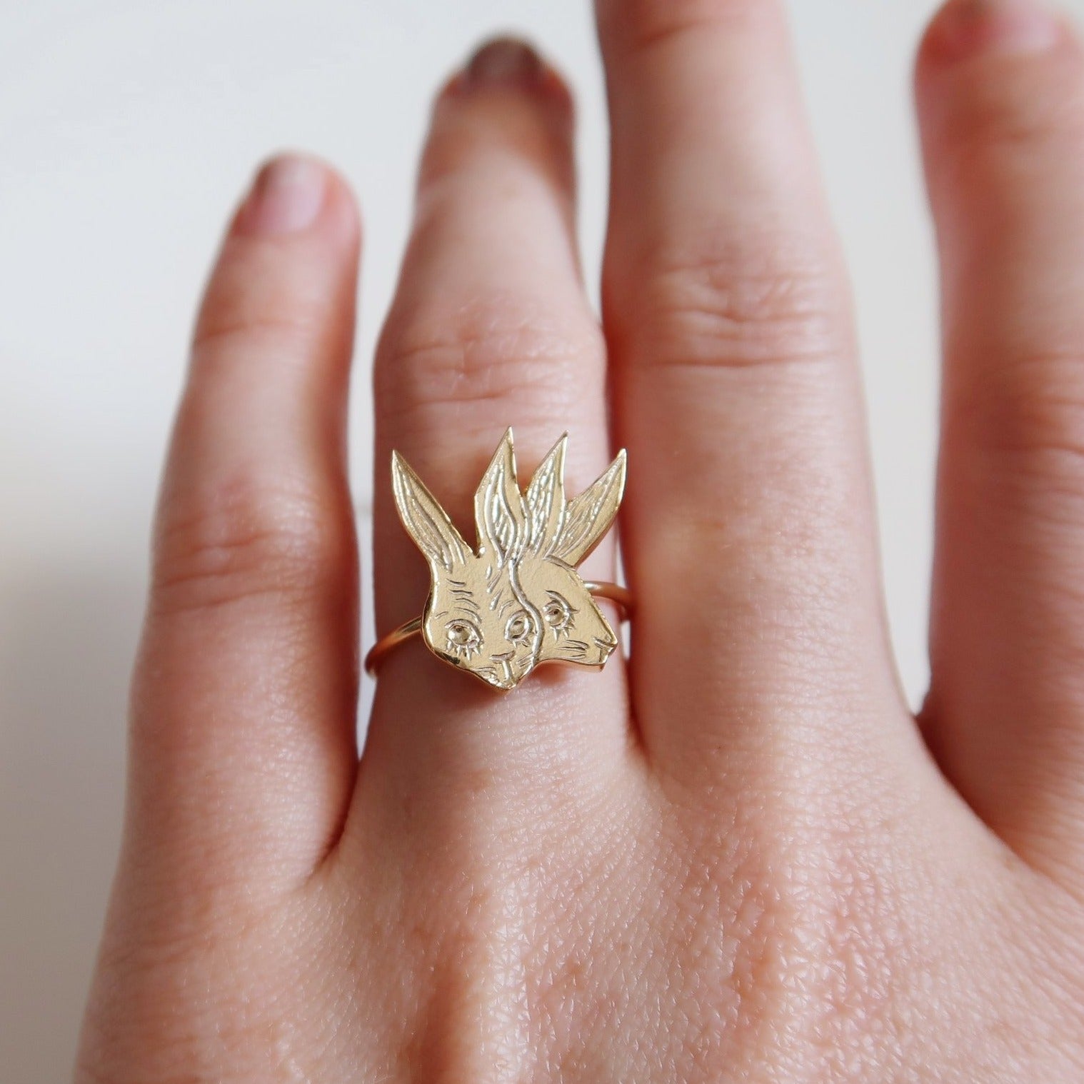 Two-Headed Rabbit Ring - Magpie Jewellery