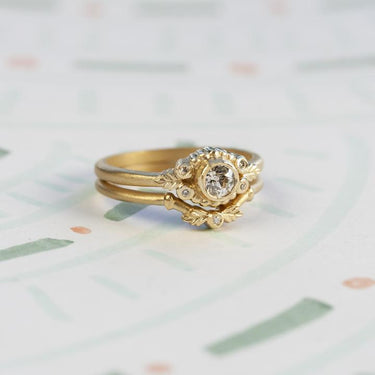 Wood Nymph Solitaire Ring - Magpie Jewellery