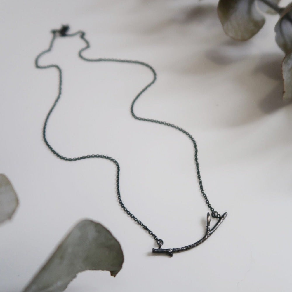 Oxidized Branch Bar Necklace - Magpie Jewellery