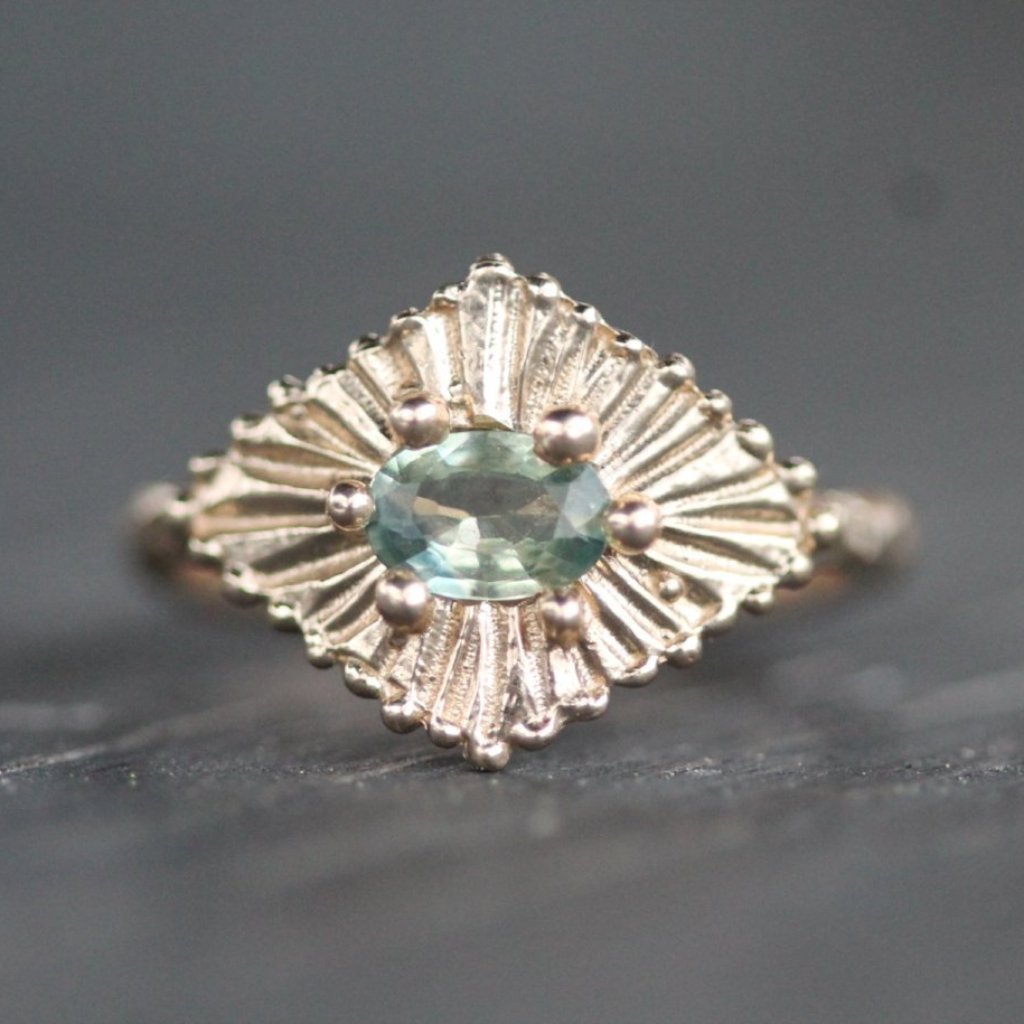 Green Sapphire Celestial Ring - Magpie Jewellery