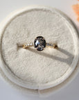 Black Swan Oval Salt & Pepper Diamond Ring - Magpie Jewellery